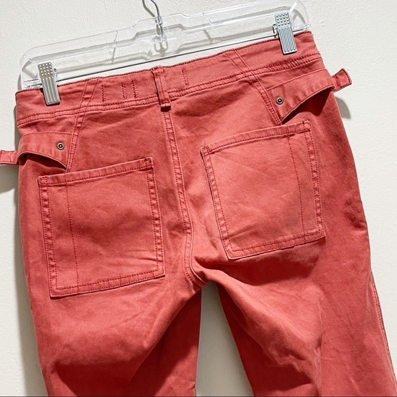HEI HEI ANTHROPOLOGIE Women’s Red SLIM UTILITY CARGO PANTS 29” Inseam Size 25 - Picture 4 of 10